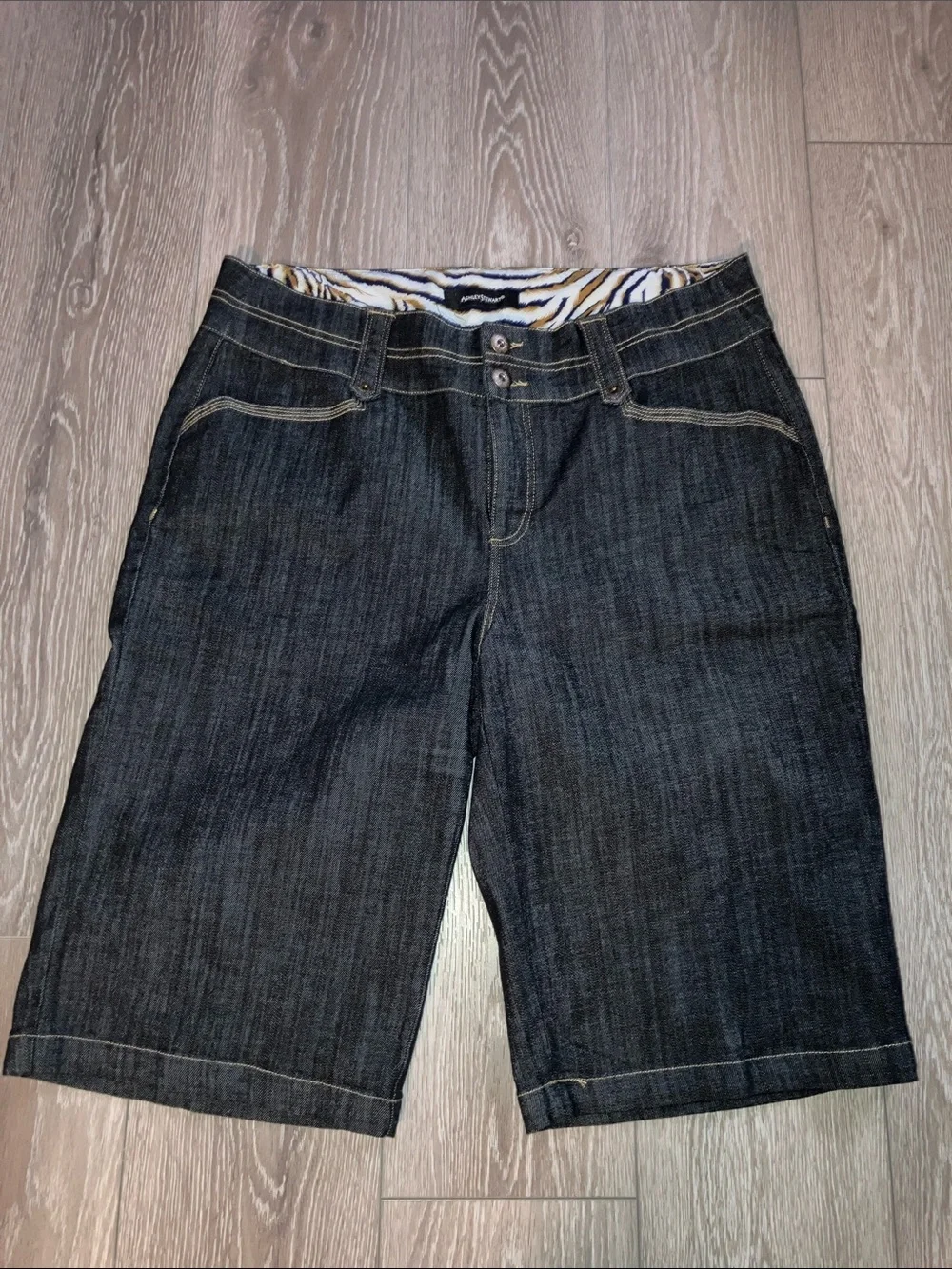 Ashley Stewart Dark Indigo Denim Bermuda Shorts